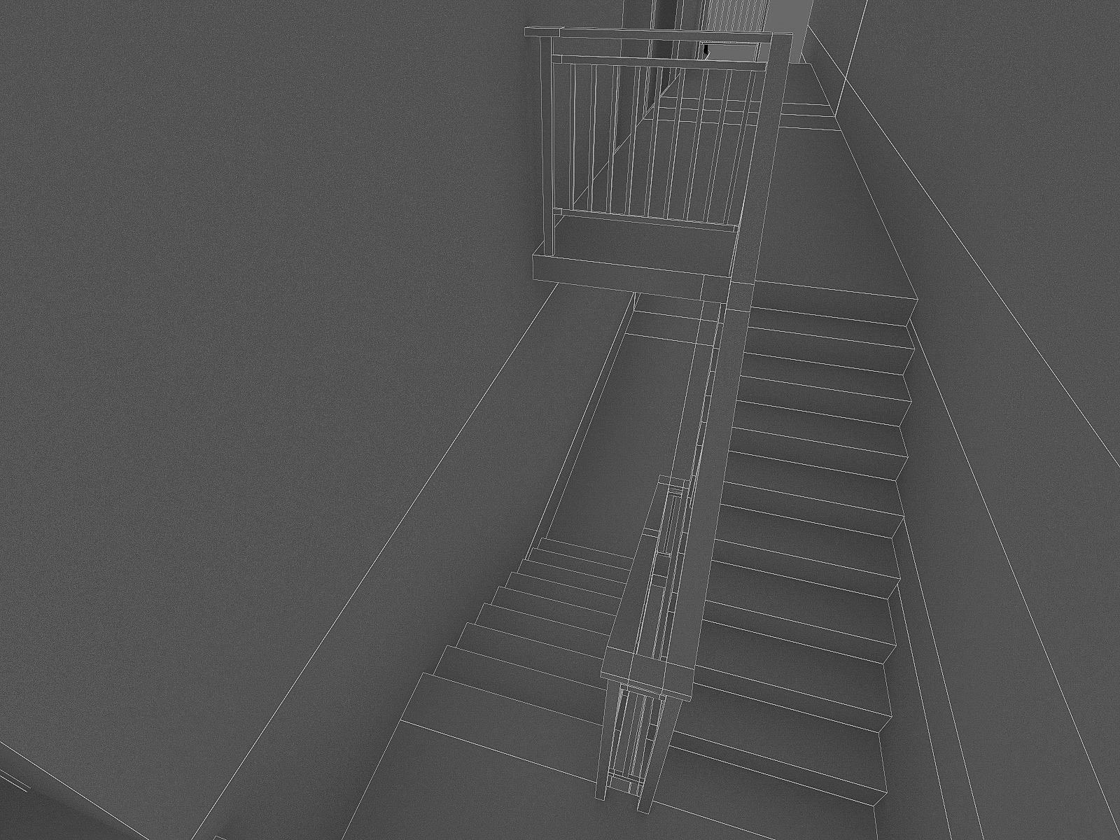 Attached House  Low-poly 3D model_8