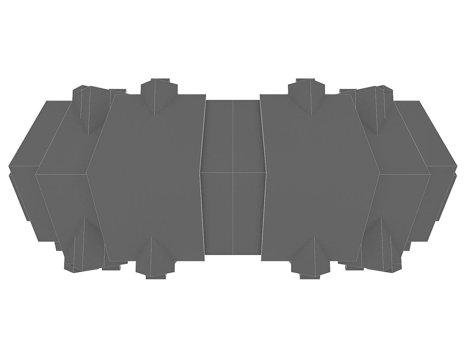 Attached House  Low-poly 3D model_7