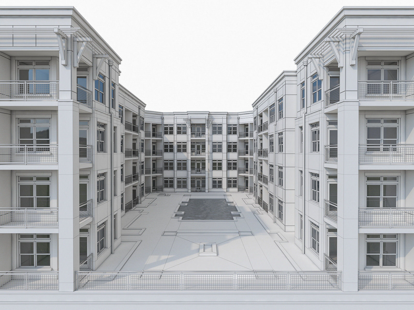 Apartment Complex 04 3D model_3