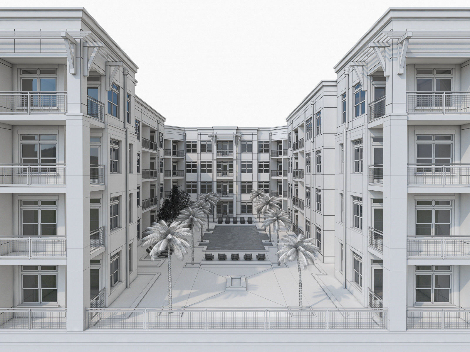 Apartment Complex 04 3D model_2