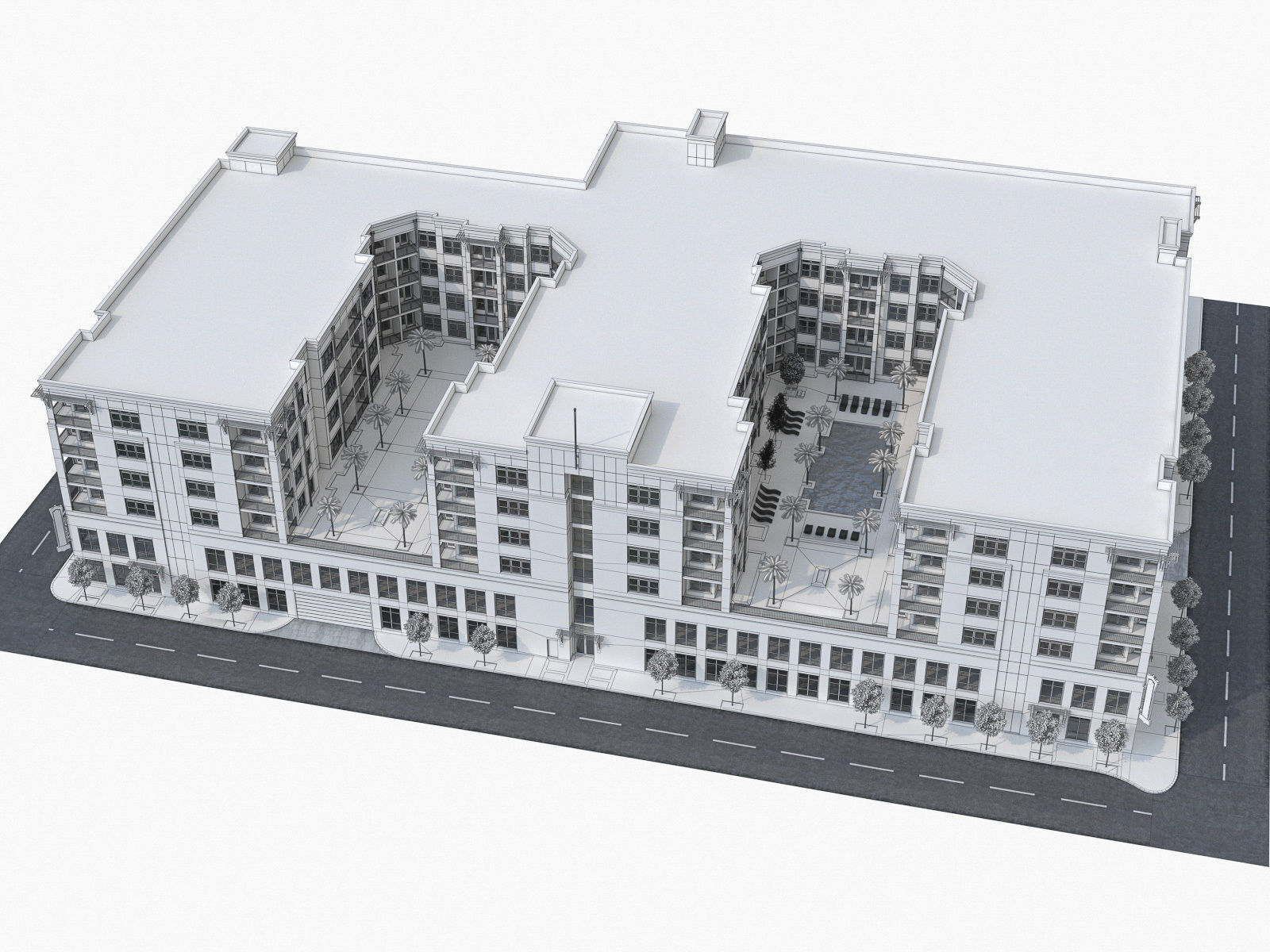Apartment Complex 04 3D model_1