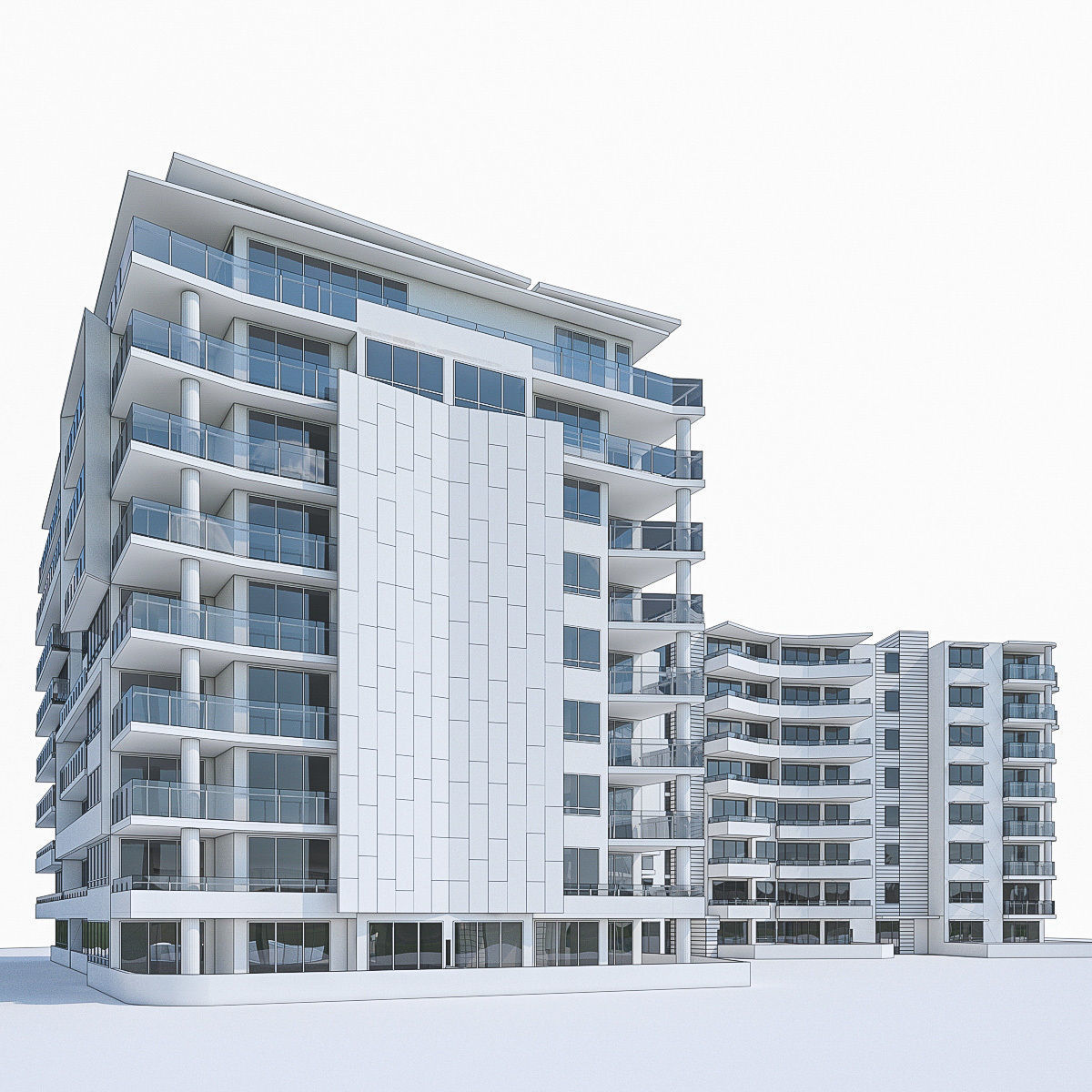 Apartment Buildings 04 Low-poly 3D model_16