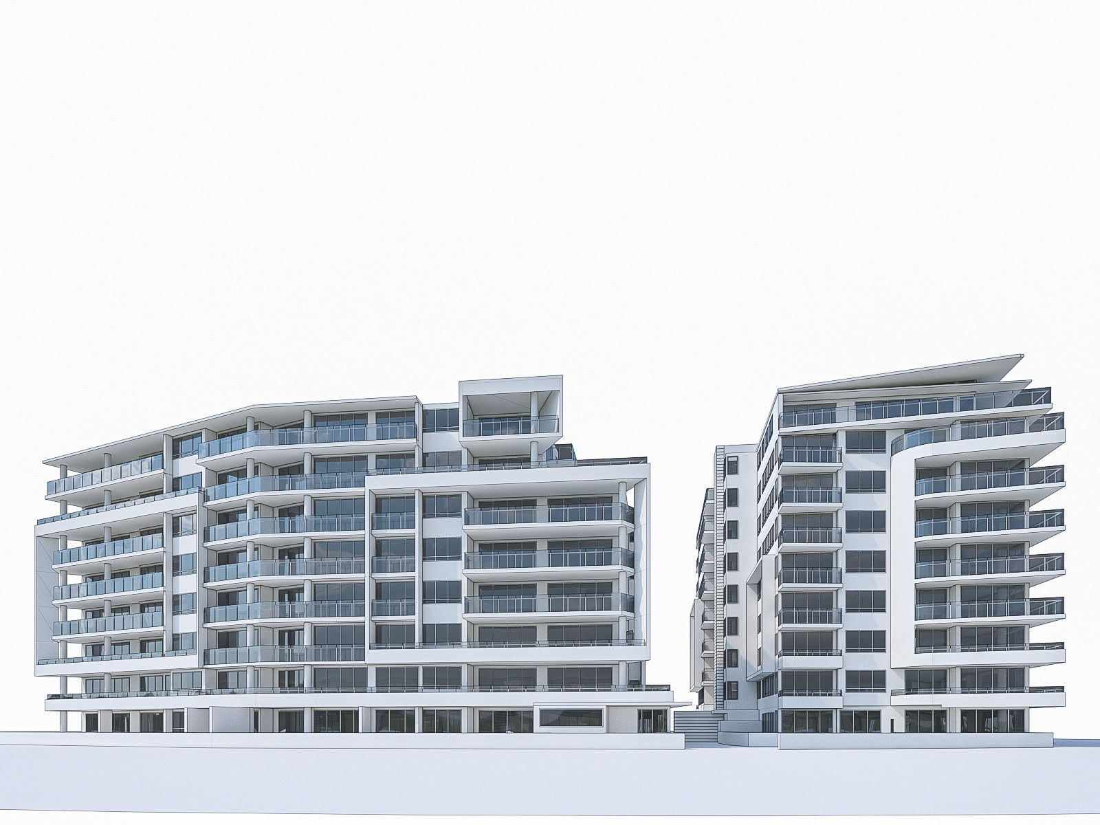 Apartment Buildings 04 Low-poly 3D model_8