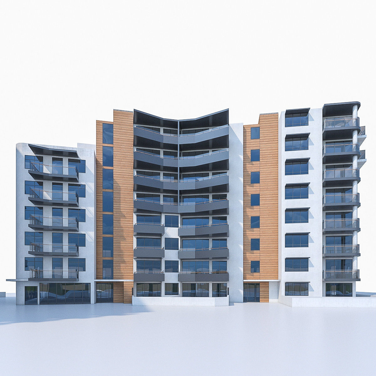Apartment Buildings 04 Low-poly 3D model_2