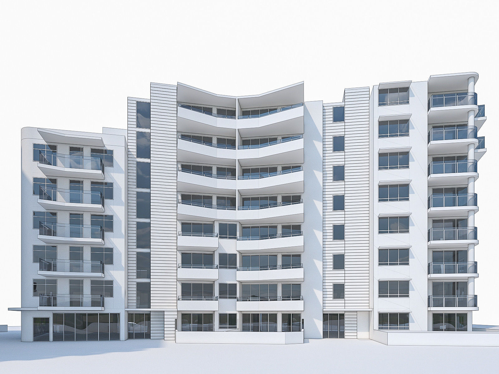 Apartment Buildings 04 Low-poly 3D model_15