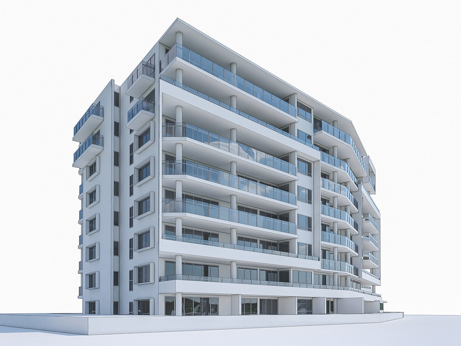 Apartment Buildings 04 Low-poly 3D model_7