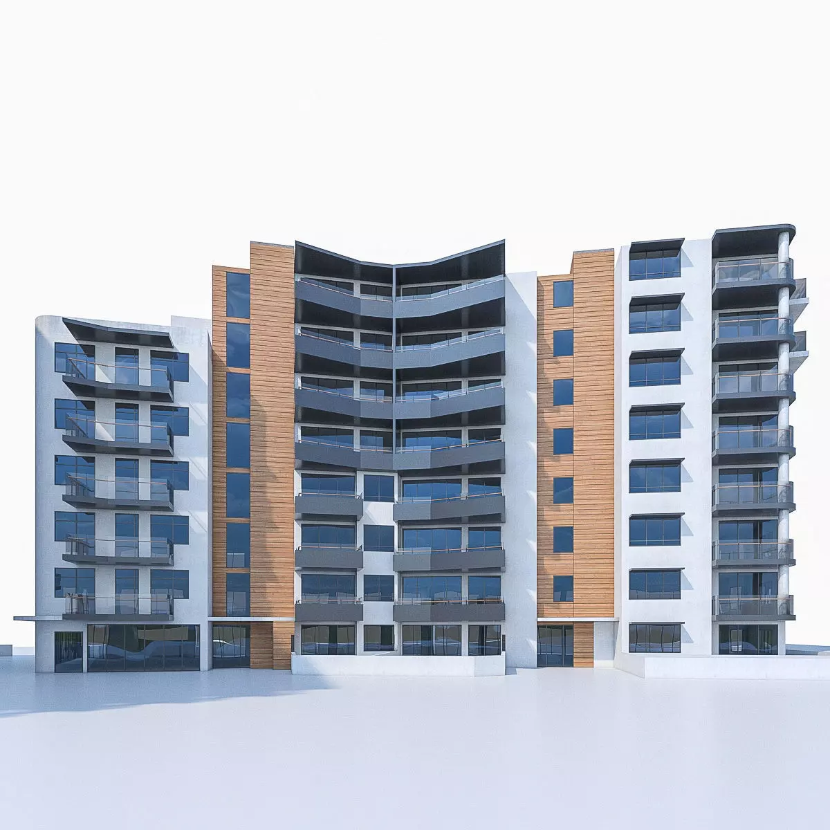 Apartment Buildings 04 Low-poly 3D model_0