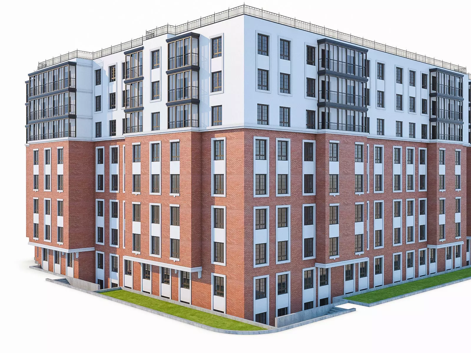 Apartment Buildings 03  Low-poly 3D model_0