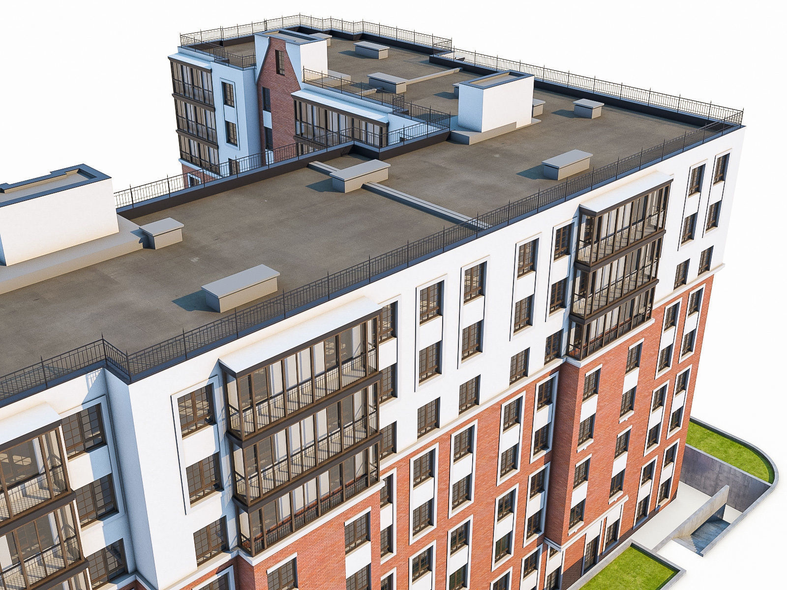 Apartment Buildings 03  Low-poly 3D model_12