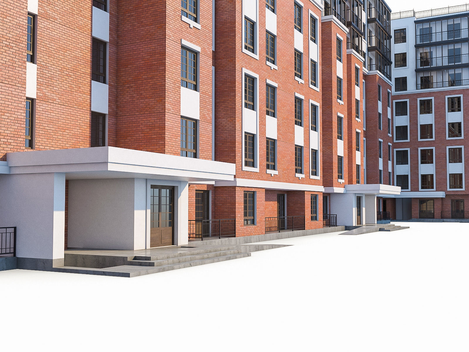 Apartment Buildings 03  Low-poly 3D model_6