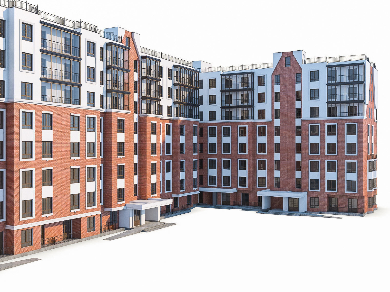 Apartment Buildings 03  Low-poly 3D model_4
