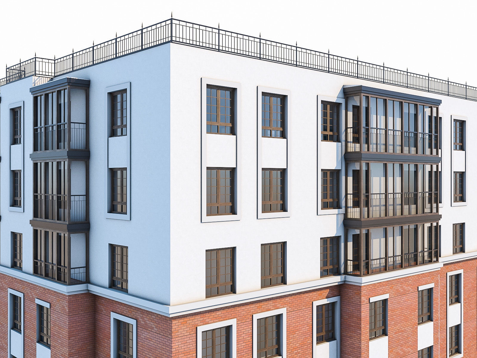 Apartment Buildings 03  Low-poly 3D model_11