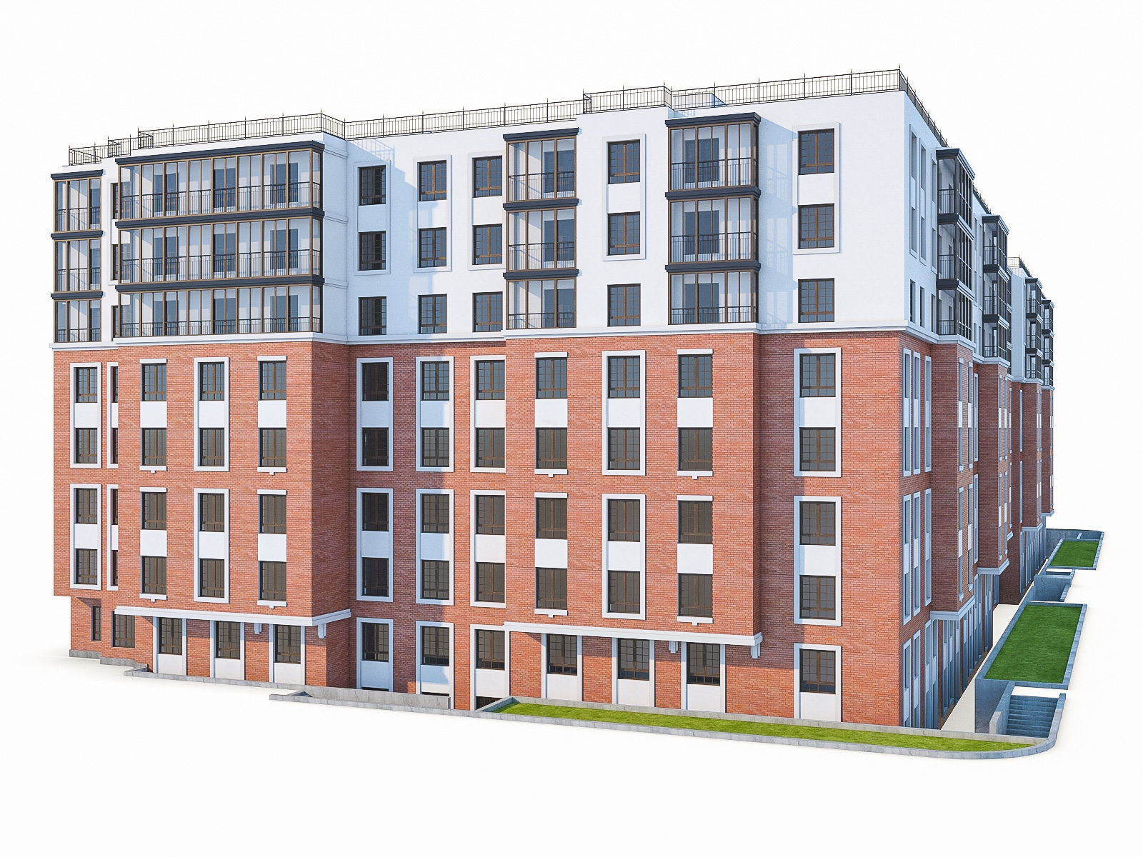 Apartment Buildings 03  Low-poly 3D model_7