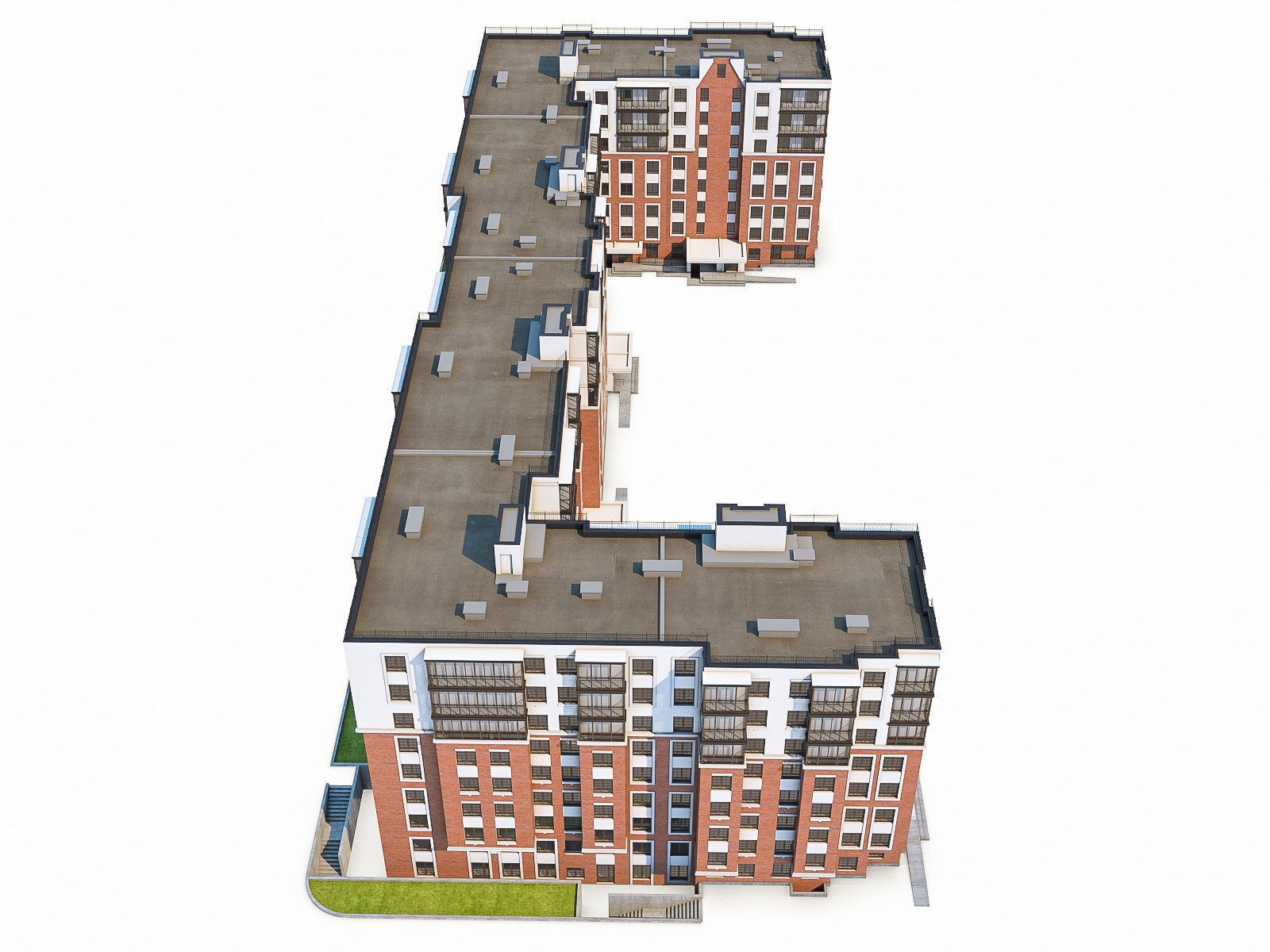 Apartment Buildings 03  Low-poly 3D model_16