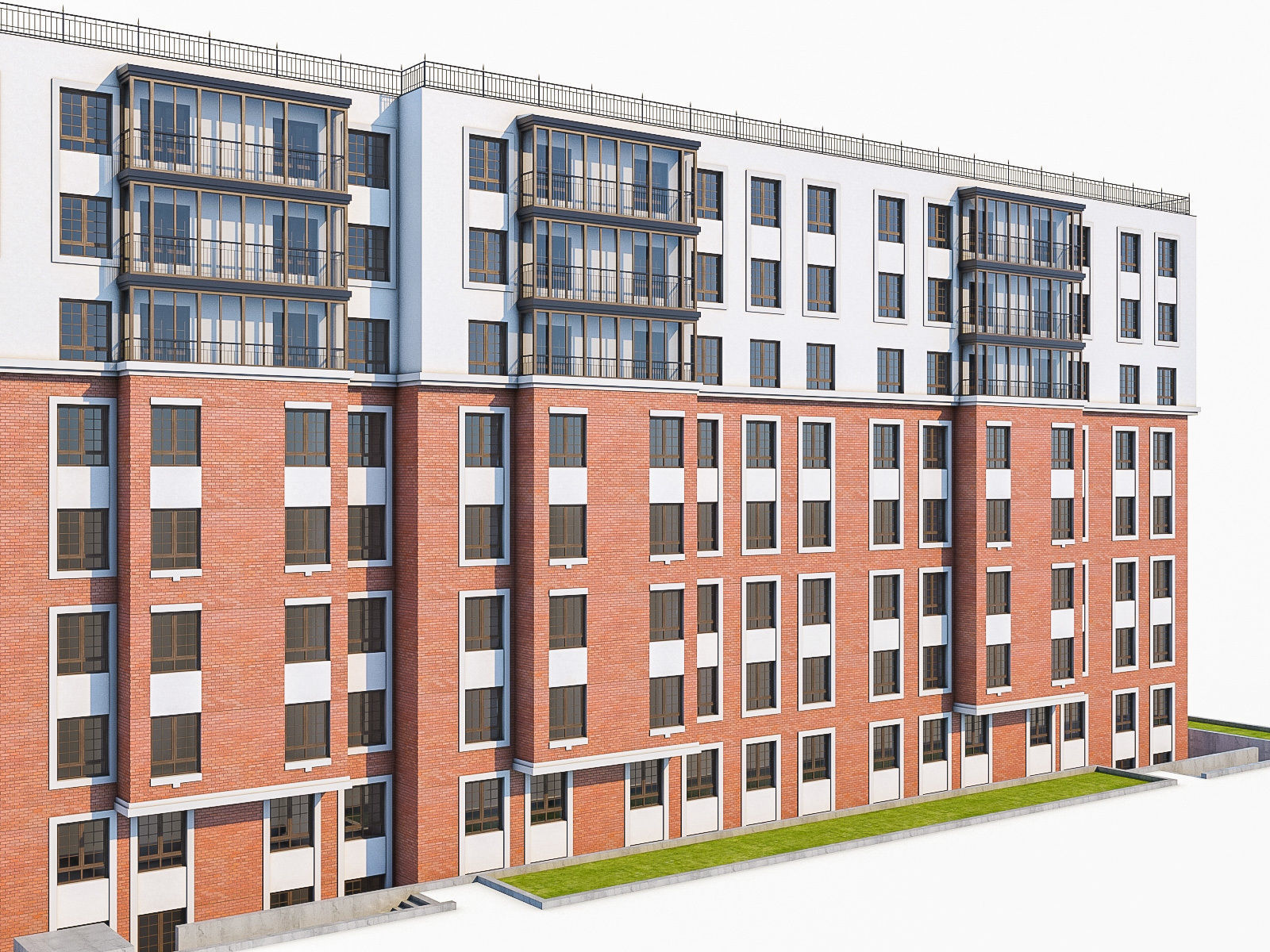 Apartment Buildings 03  Low-poly 3D model_13