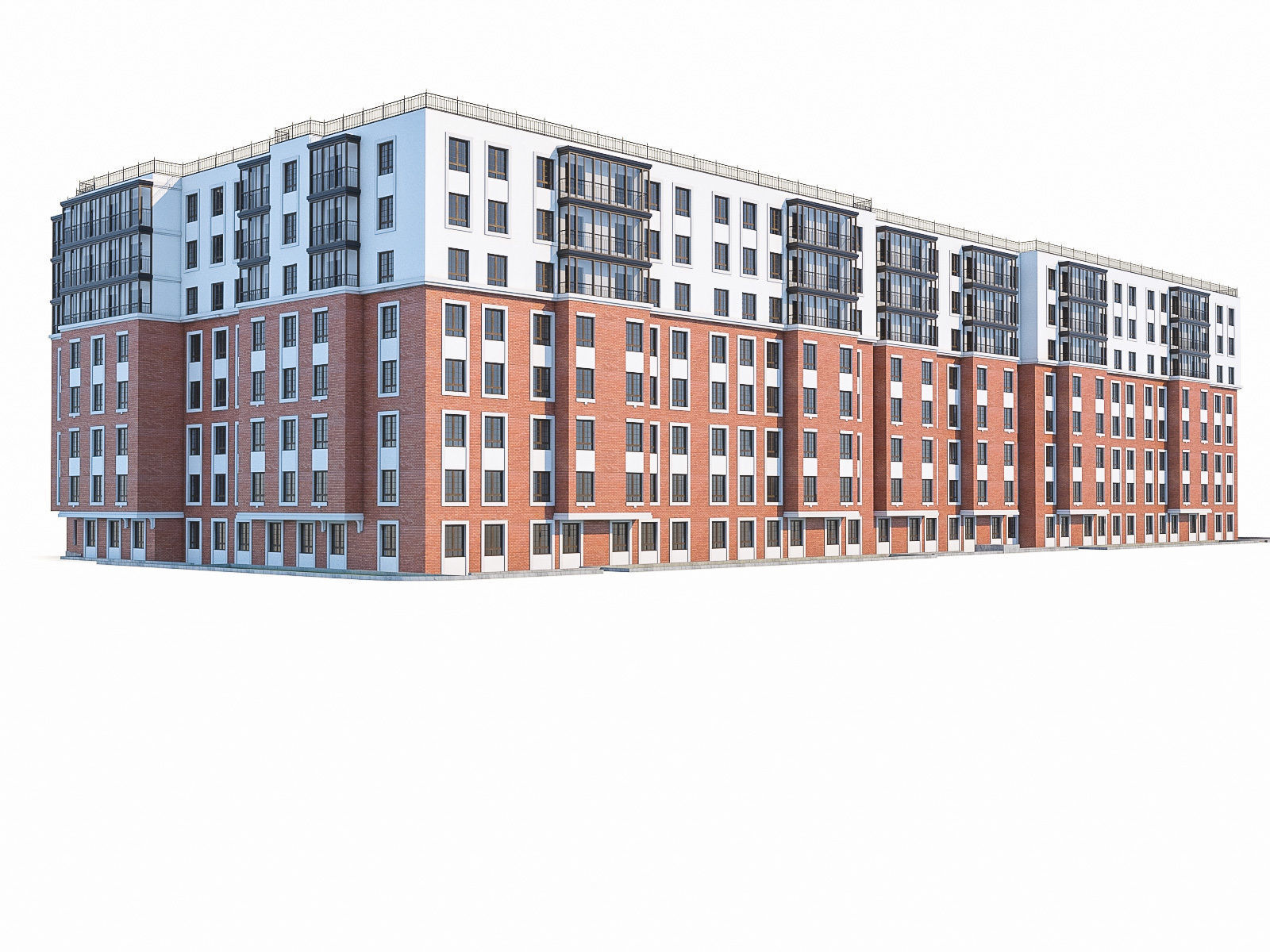 Apartment Buildings 03  Low-poly 3D model_8