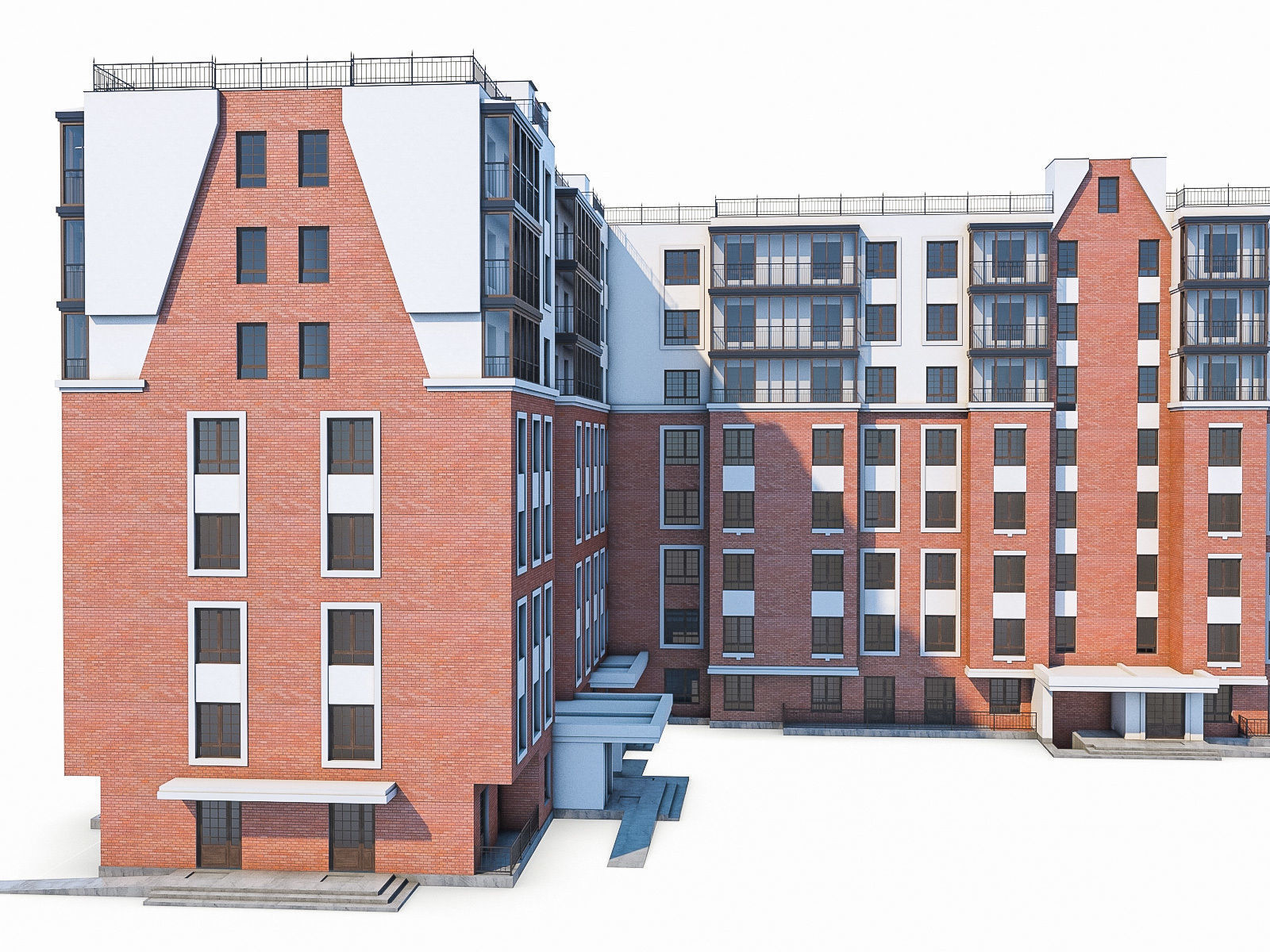 Apartment Buildings 03  Low-poly 3D model_18