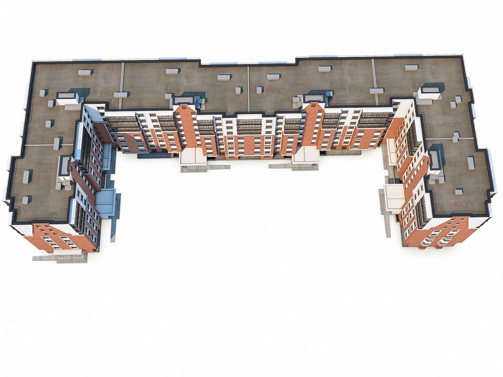 Apartment Buildings 03  Low-poly 3D model_17