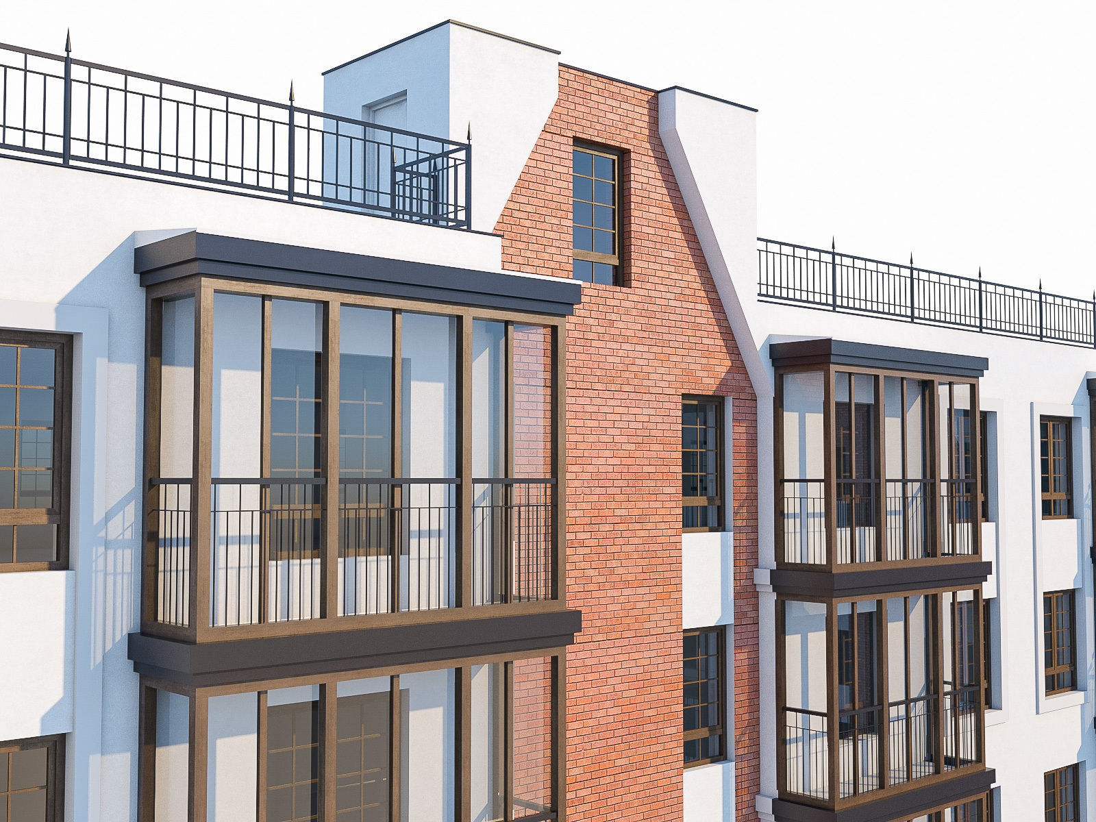 Apartment Buildings 03  Low-poly 3D model_5