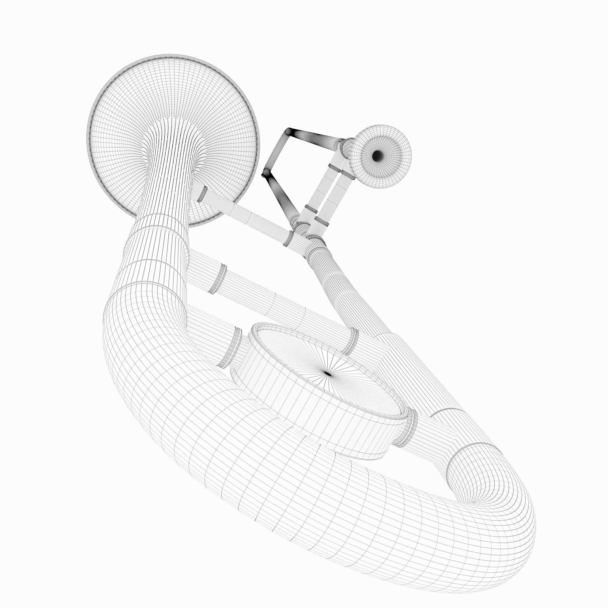 Trumpet02 golden trombone 3D model_9