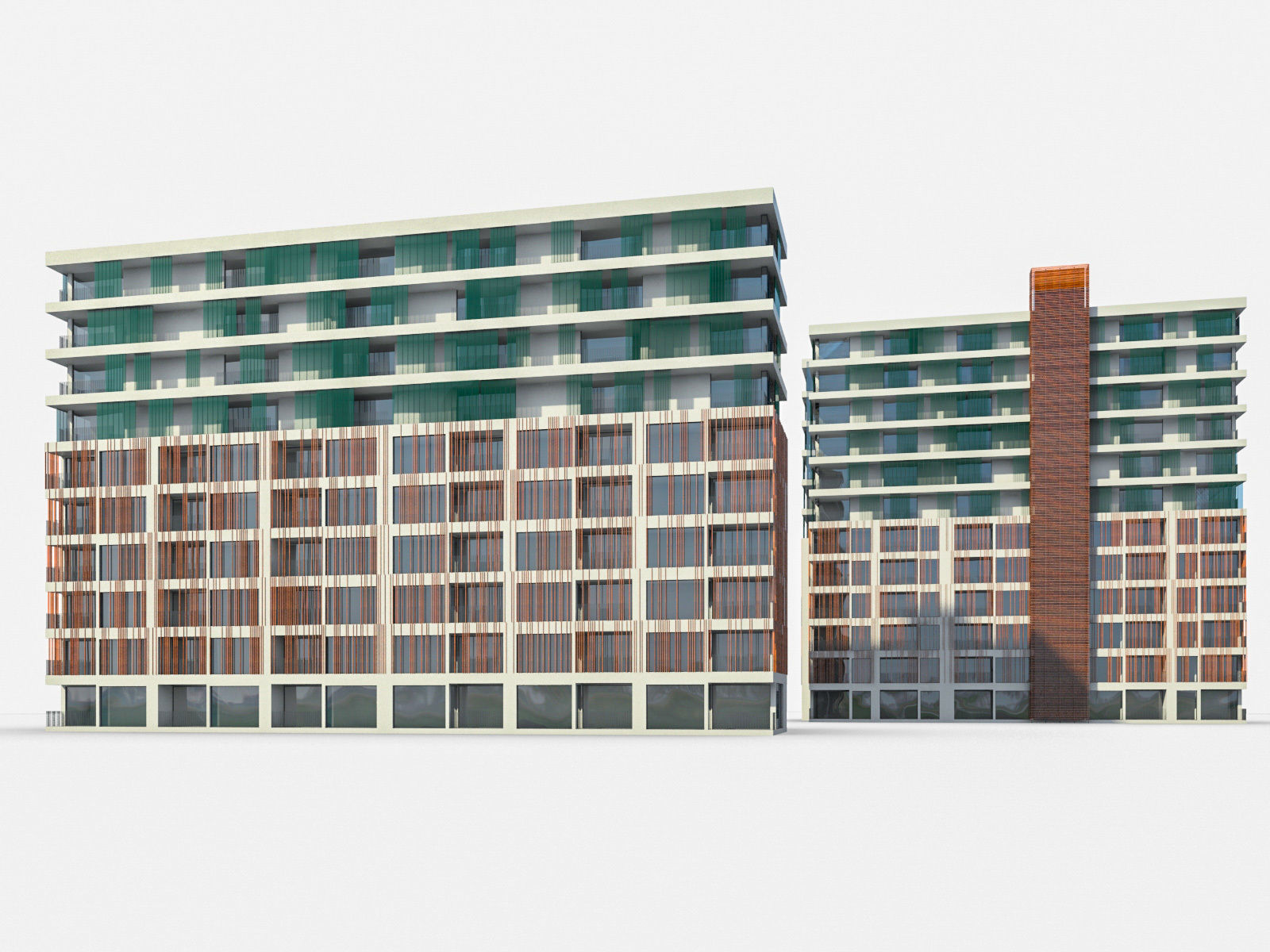 Apartment Buildings 01 - tmp Low-poly 3D model_2