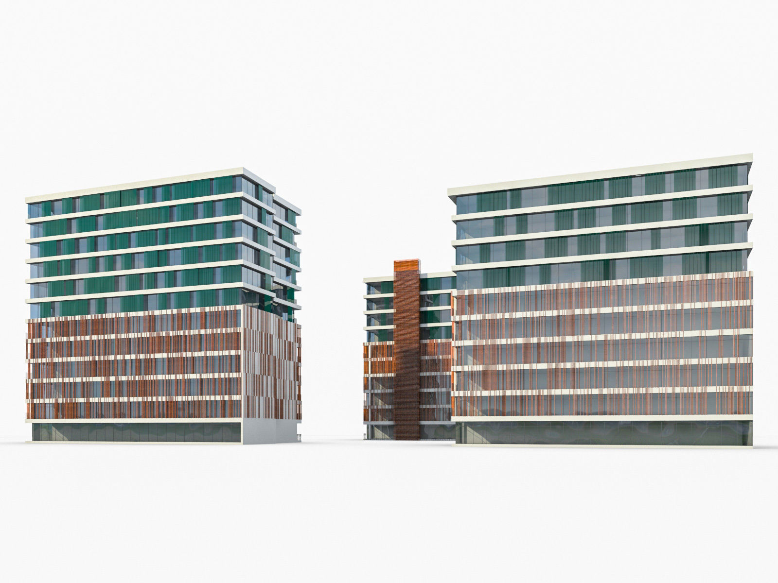 Apartment Buildings 01 - tmp Low-poly 3D model_4