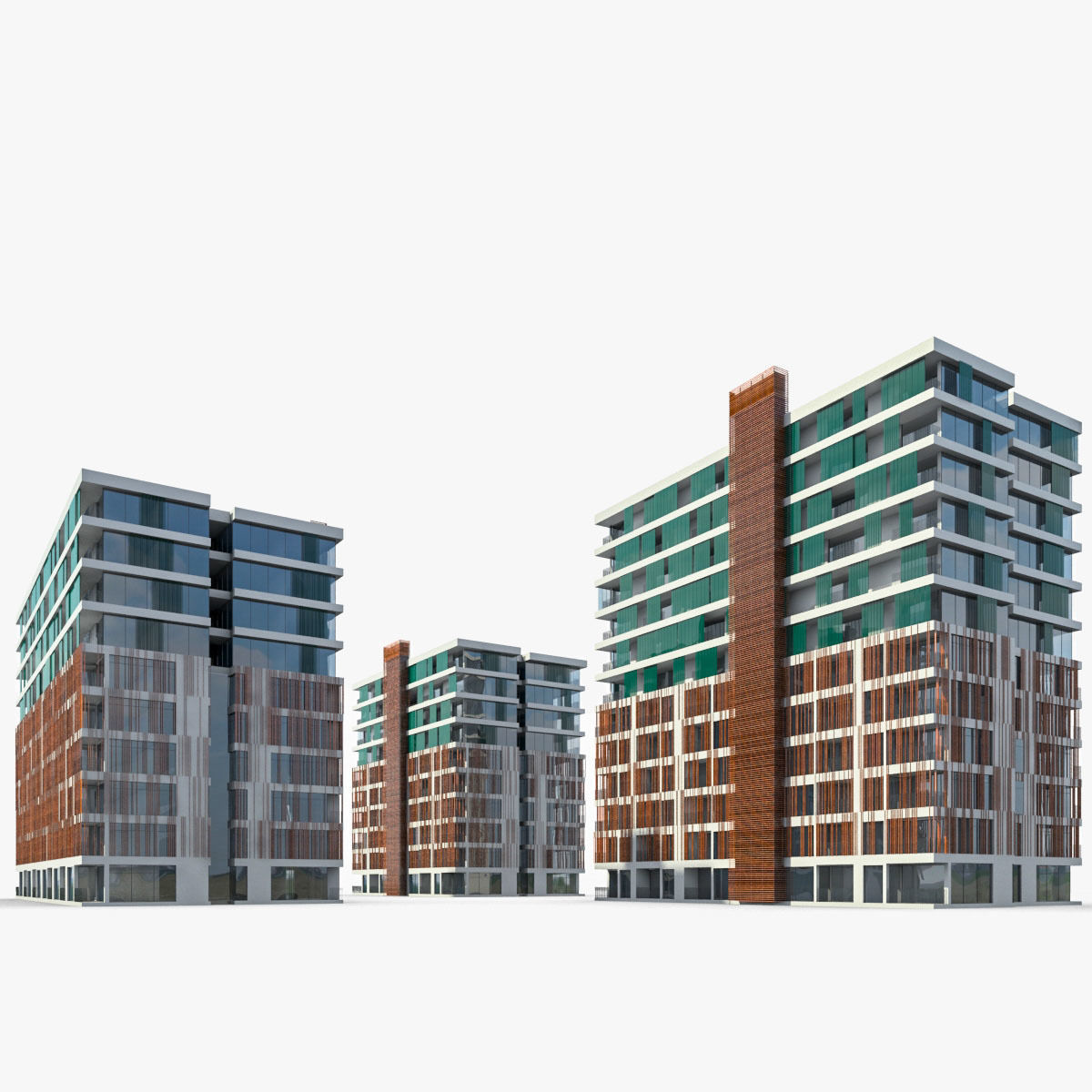 Apartment Buildings 01 - tmp Low-poly 3D model_6