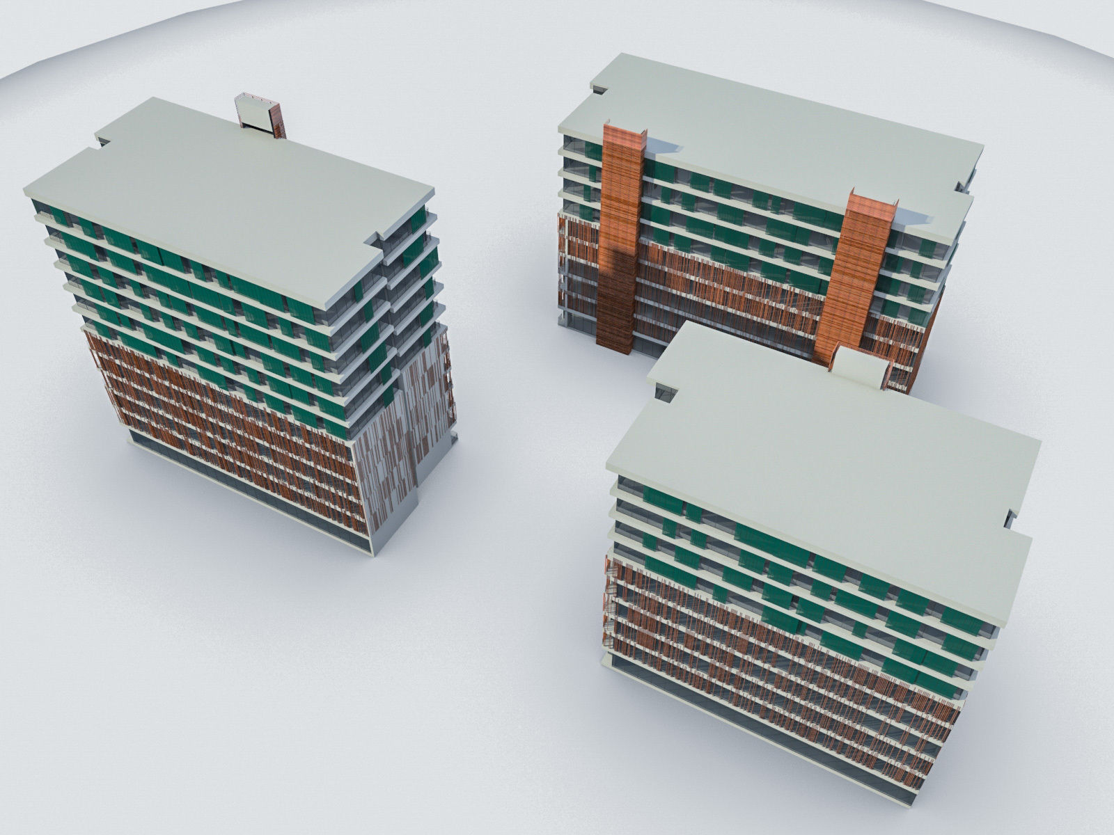 Apartment Buildings 01 - tmp Low-poly 3D model_5