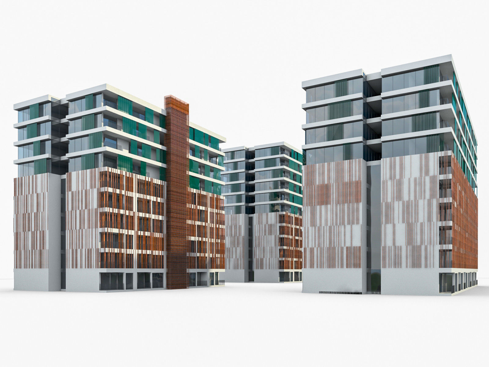 Apartment Buildings 01 - tmp Low-poly 3D model_3