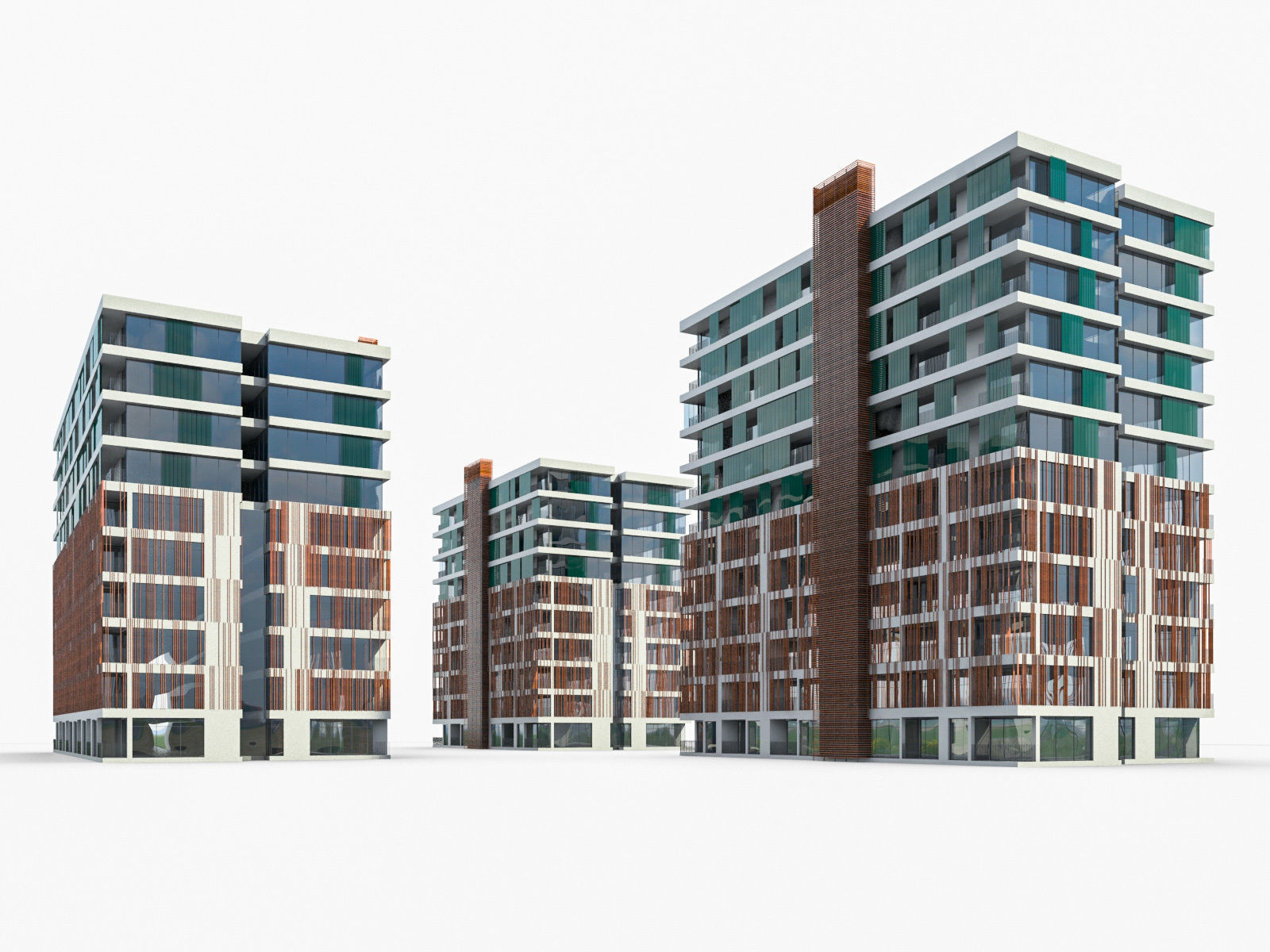 Apartment Buildings 01 - tmp Low-poly 3D model_1