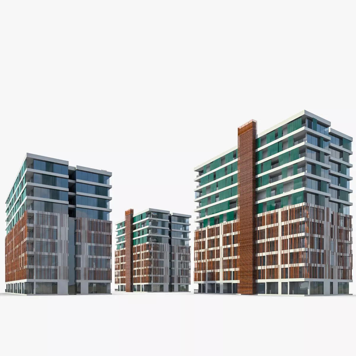 Apartment Buildings 01 - tmp Low-poly 3D model_0