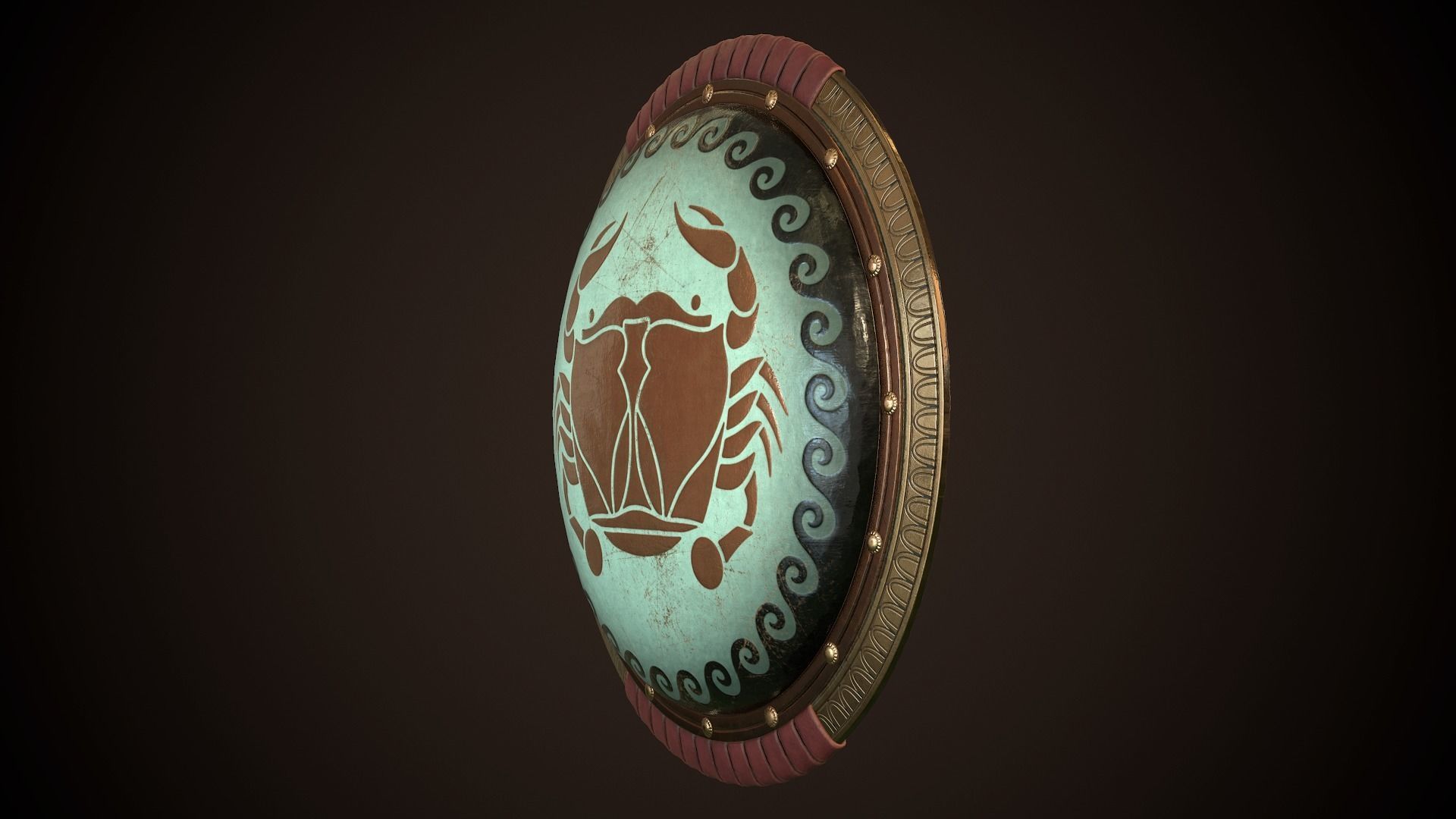 Hoplite Shield Crub Low-poly 3D model_5