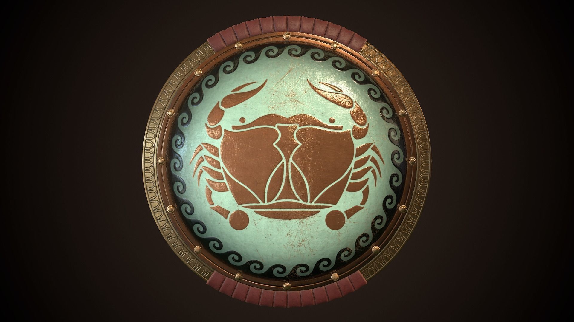 Hoplite Shield Crub Low-poly 3D model_1