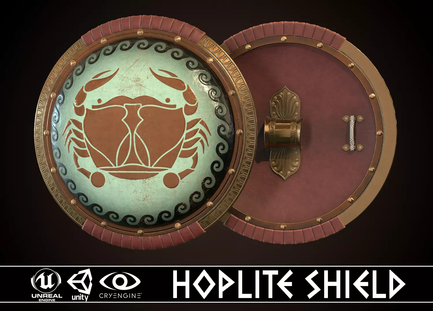 Hoplite Shield Crub Low-poly 3D model_0