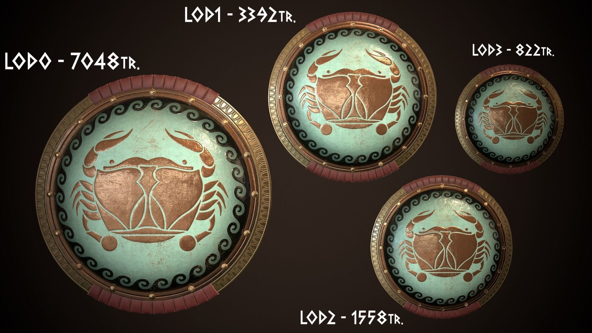 Hoplite Shield Crub Low-poly 3D model_26