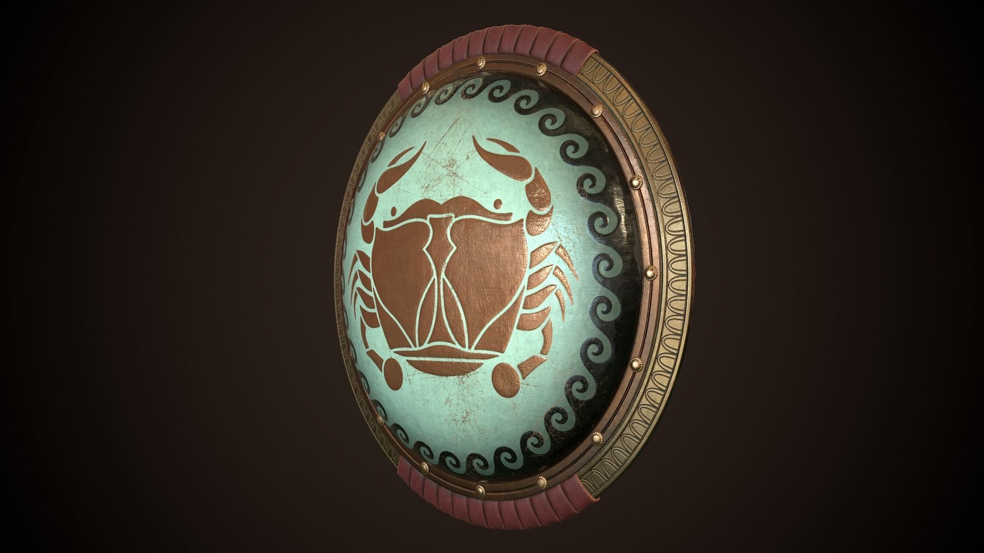 Hoplite Shield Crub Low-poly 3D model_4