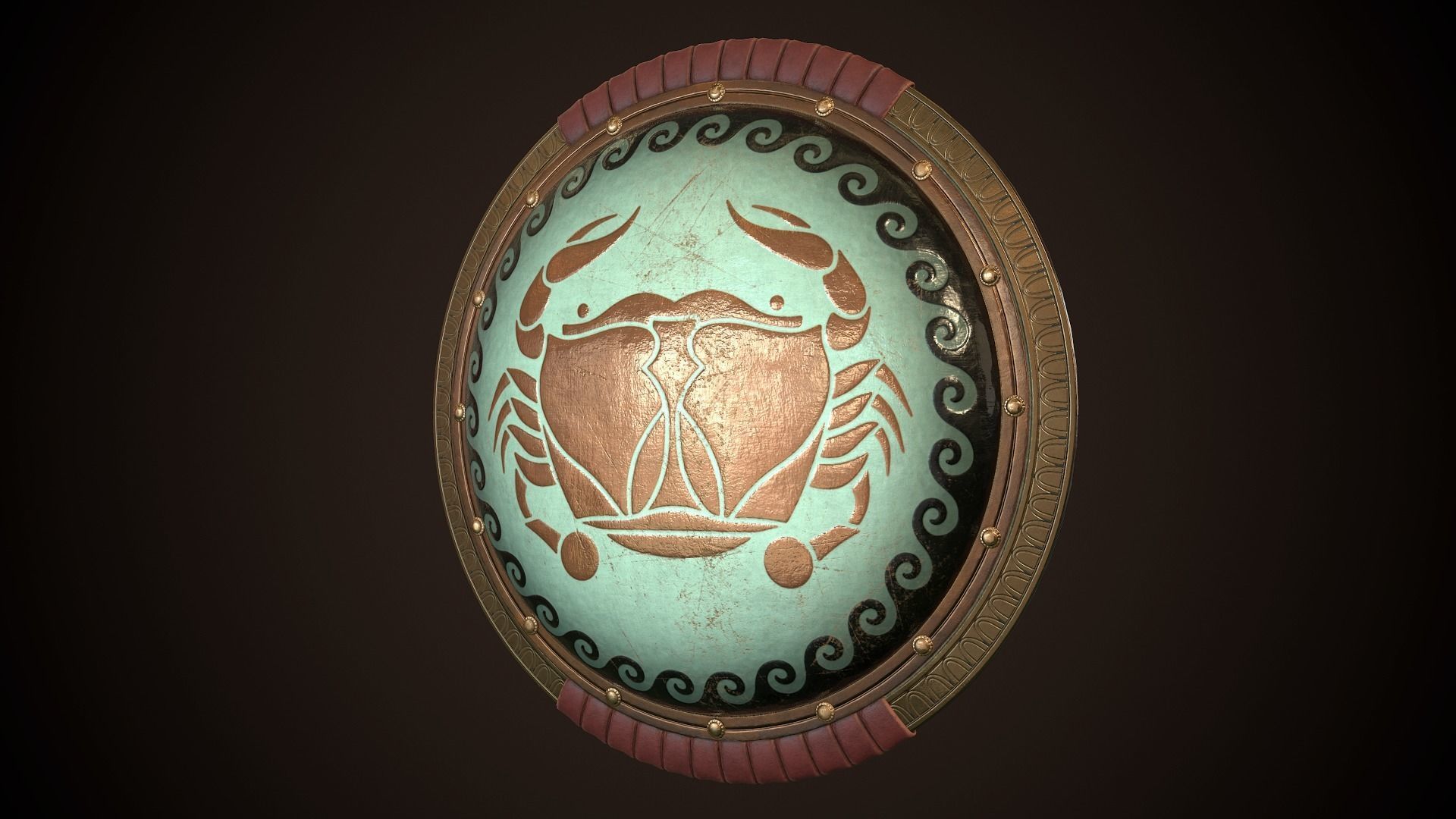 Hoplite Shield Crub Low-poly 3D model_3