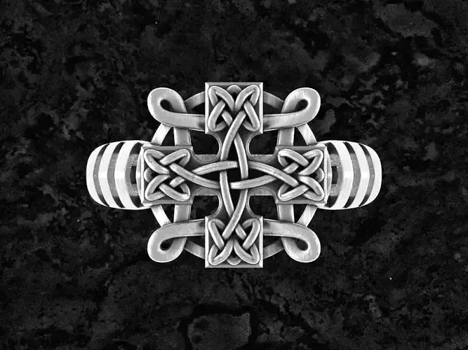 Celtic-ring3 silver ring  3D print model