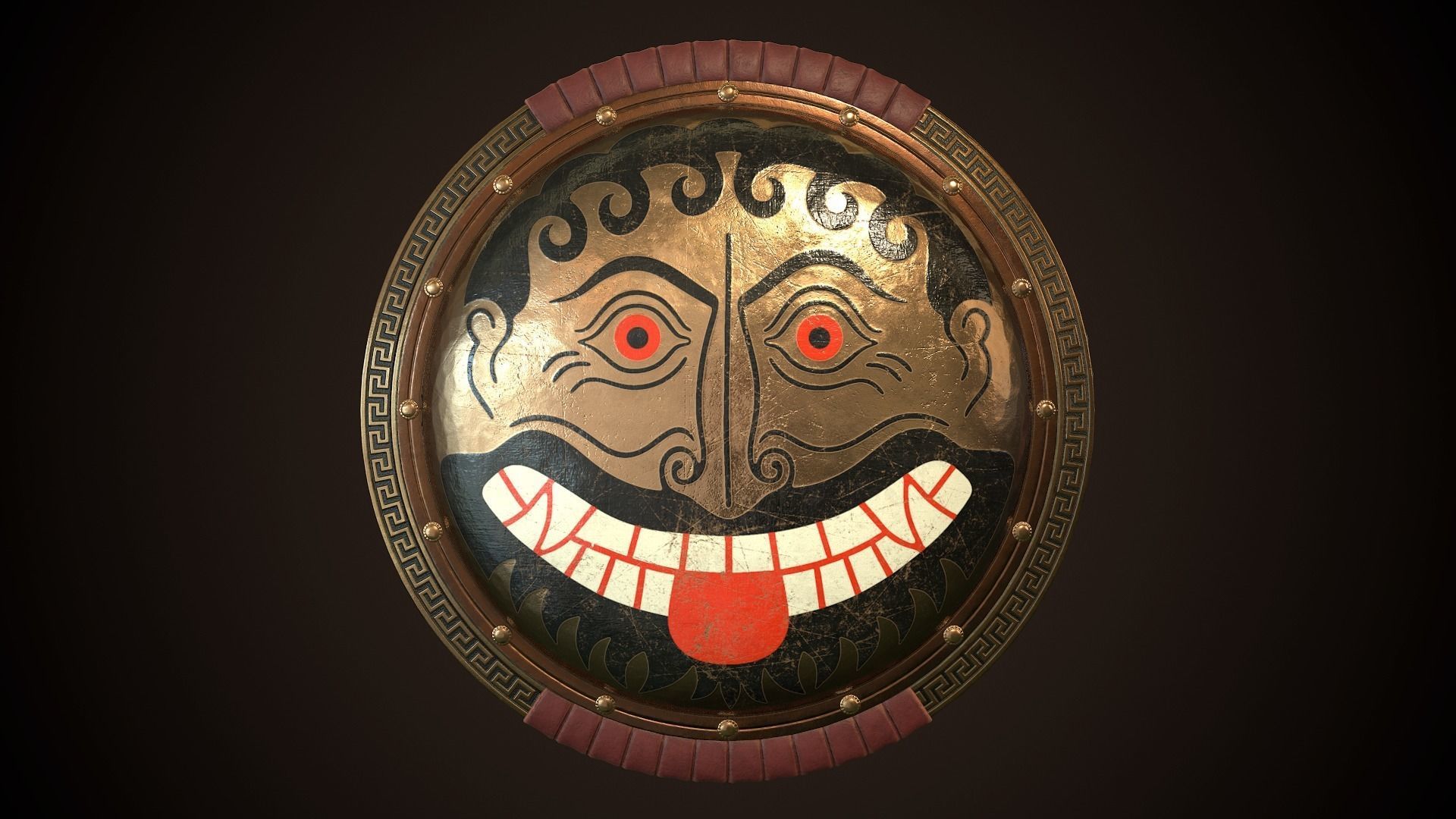 Hoplite Shield Face Low-poly 3D model_1