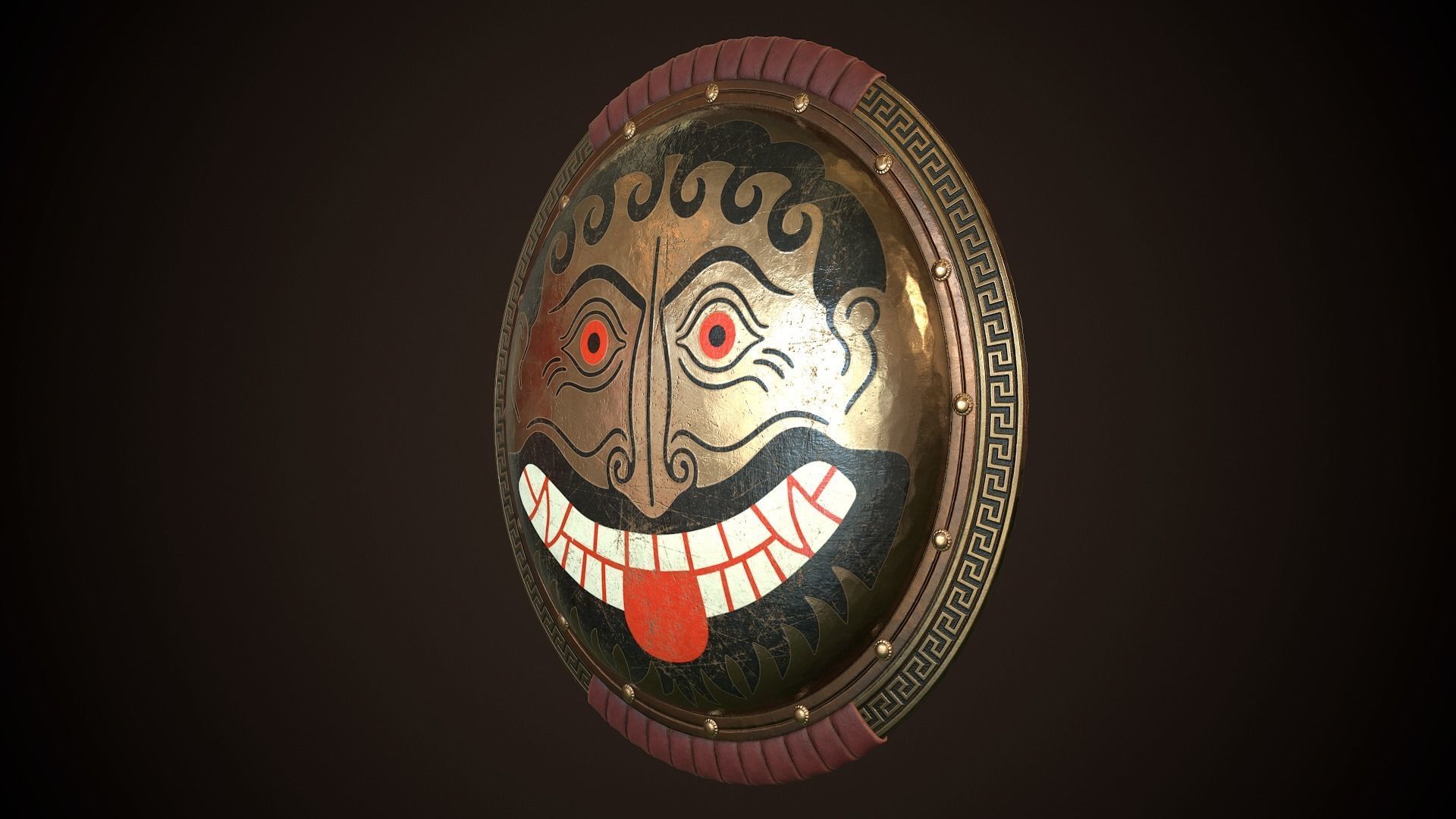 Hoplite Shield Face Low-poly 3D model_4