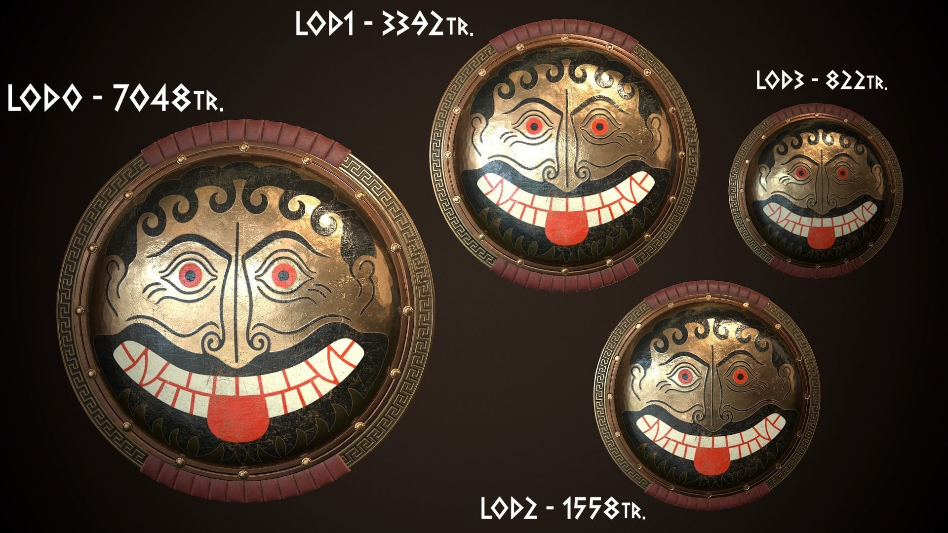 Hoplite Shield Face Low-poly 3D model_26