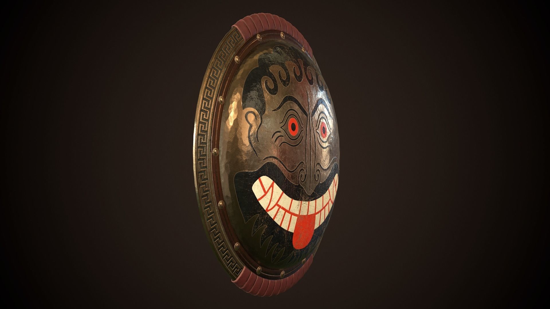 Hoplite Shield Face Low-poly 3D model_21