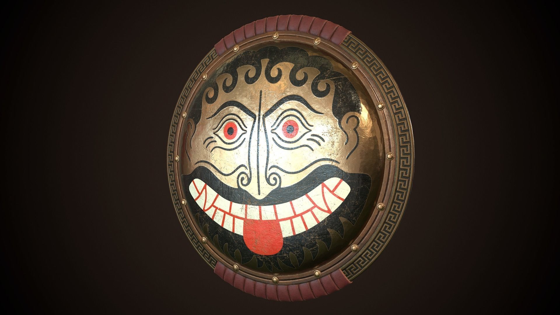 Hoplite Shield Face Low-poly 3D model_3