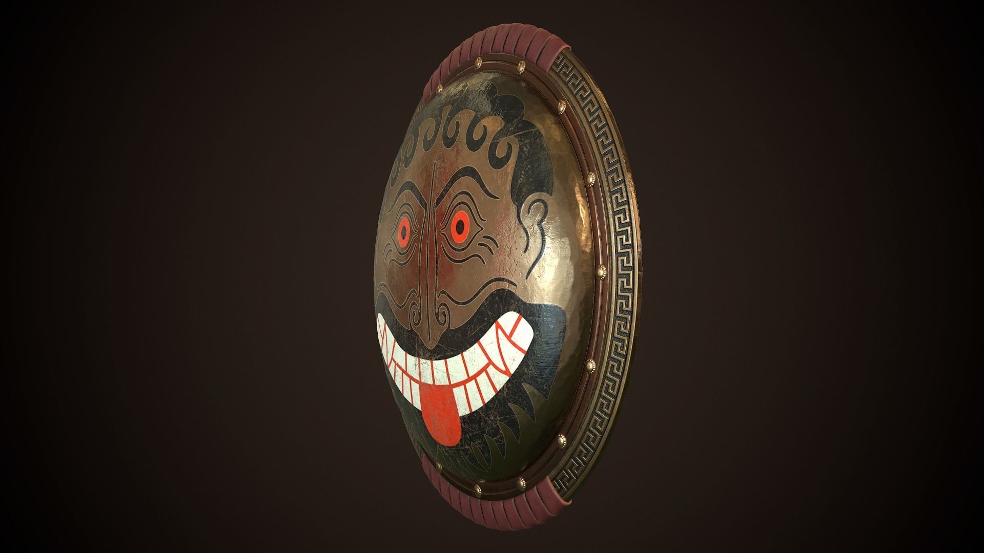 Hoplite Shield Face Low-poly 3D model_5