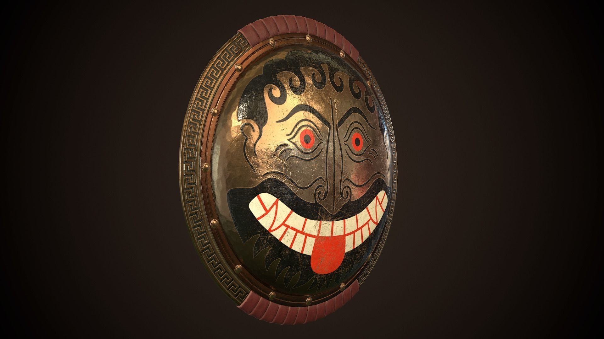 Hoplite Shield Face Low-poly 3D model_22