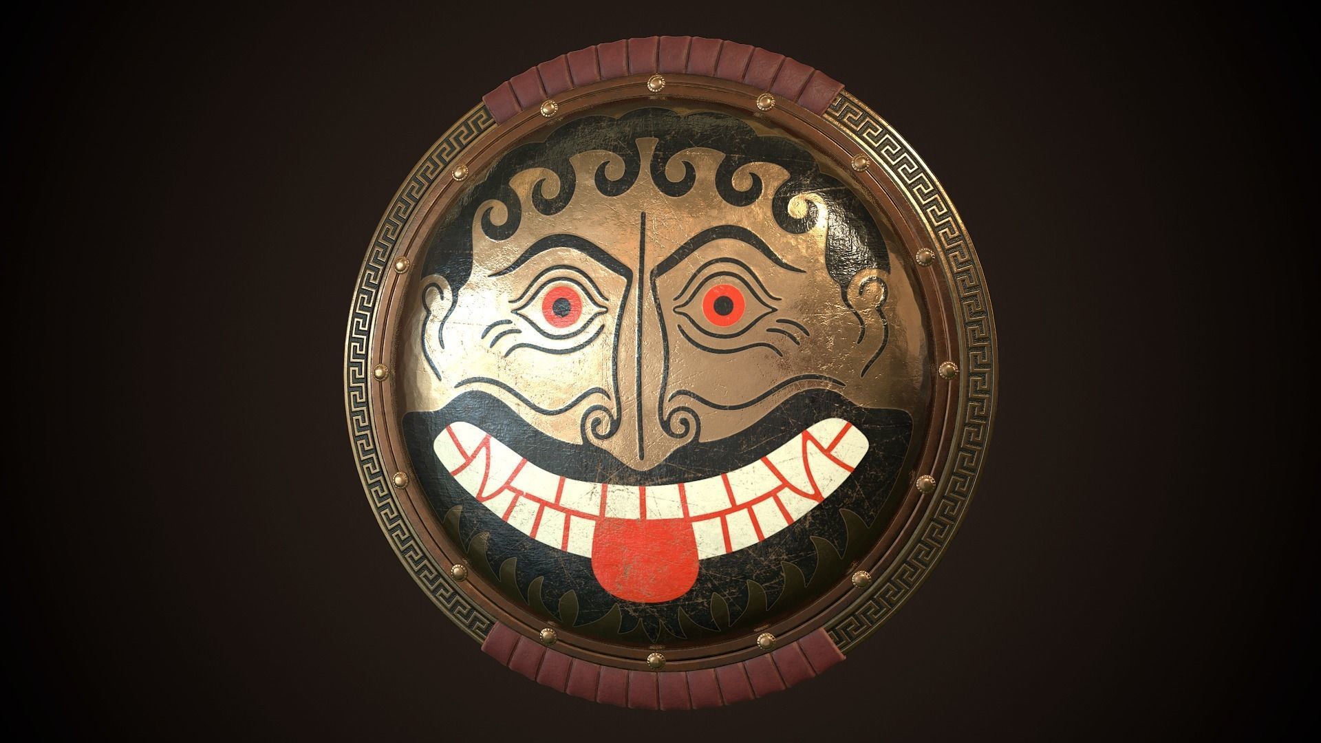 Hoplite Shield Face Low-poly 3D model_2