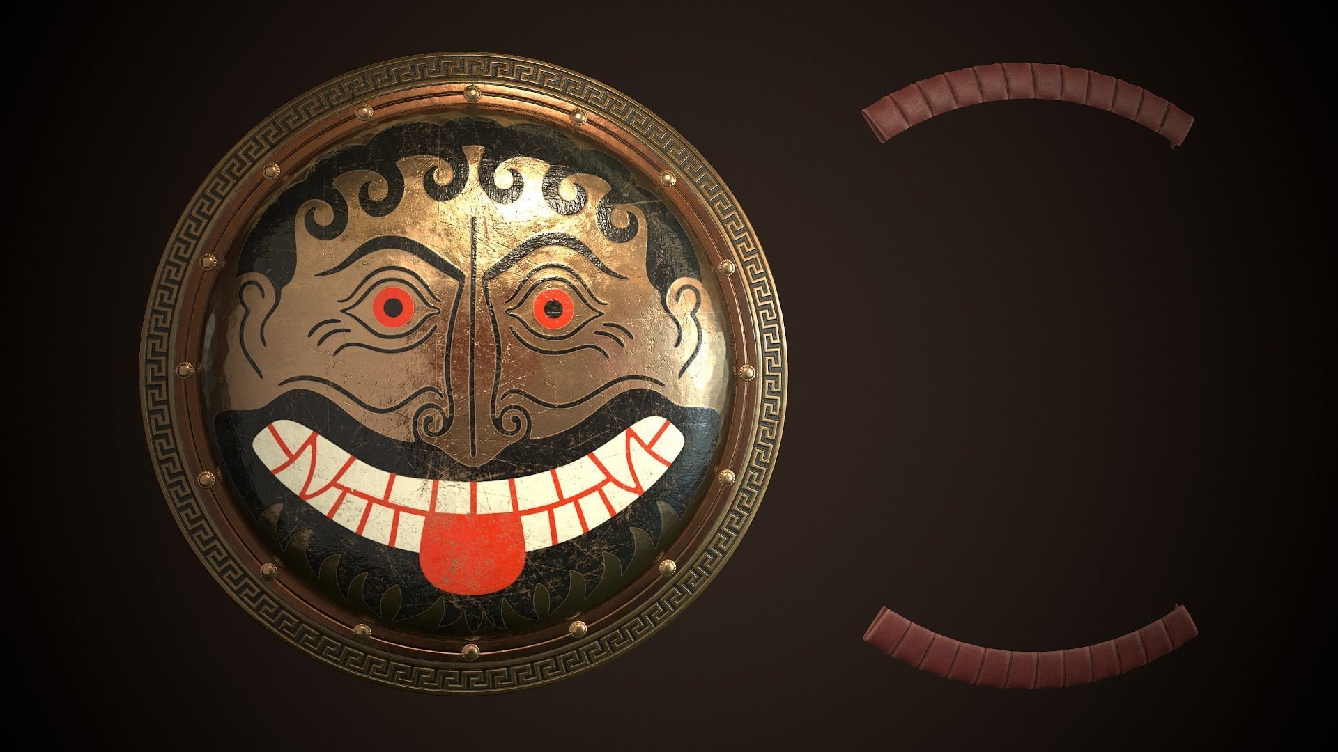 Hoplite Shield Face Low-poly 3D model_25