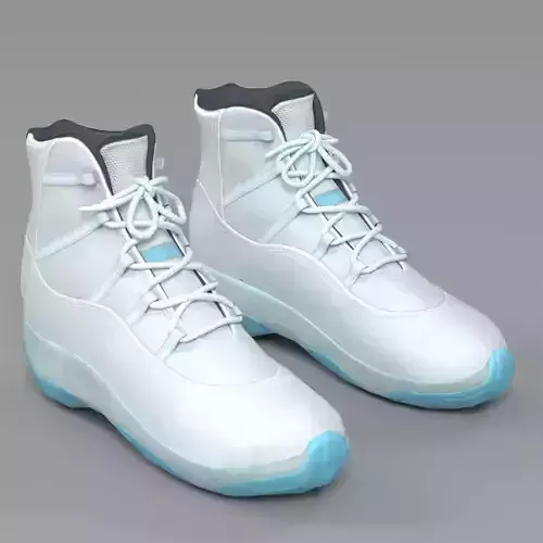 Shoes pair of sneakers with laces Low-poly 3D model