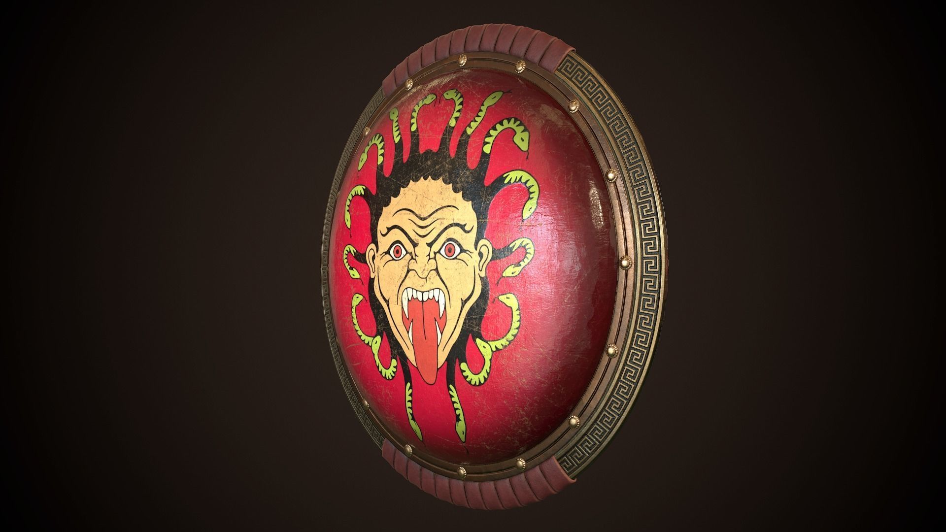 Hoplite Shield Gorgon Low-poly 3D model_4