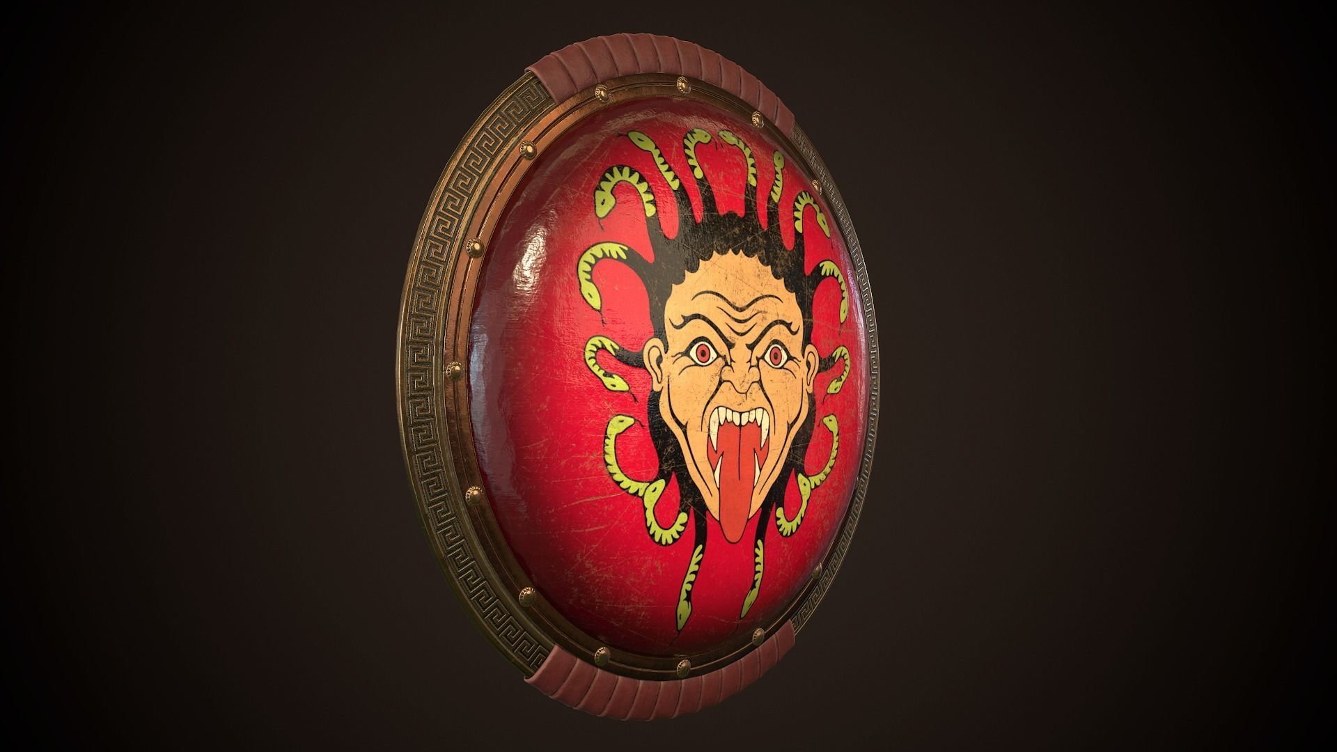 Hoplite Shield Gorgon Low-poly 3D model_22
